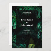 グリーントロピカル結婚式招待状 招待状 (正面/裏面)