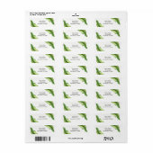 グリーントロピカル葉スエレガントウェディング招待状 ラベル (フルシート)