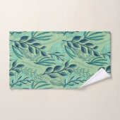 グリーントロピカ葉ルフリージカリブのプリント ハンドタオル (ハンドタオル)