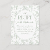 グリーントワイレの花柄ヴィンテージ ブライダルシャワー レシピ エンクロージャーカード (正面)