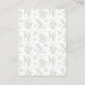 グリーントワレ フラワーベージュ ヴィンテージ ブライダルシャワー レシピ エンクロージャーカード (裏面)