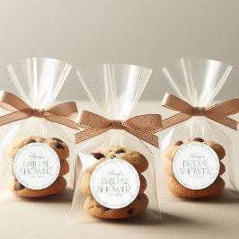 グリーントワール フラワーベースのヴィンテージ ブライダルシャワー ラウンドシール