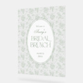 グリーントワール フローラル ヴィンテージ ブライダルシャワー ウェルカム アクリルサイン (傾斜)