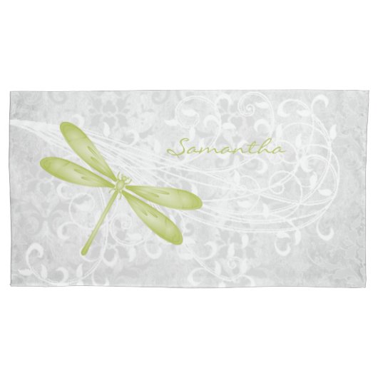 グリーントンボパーソナライズされたイ枕ケース 枕カバー (正面左)