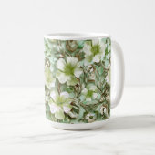 グリーントーンの花柄 コーヒーマグカップ (正面右)