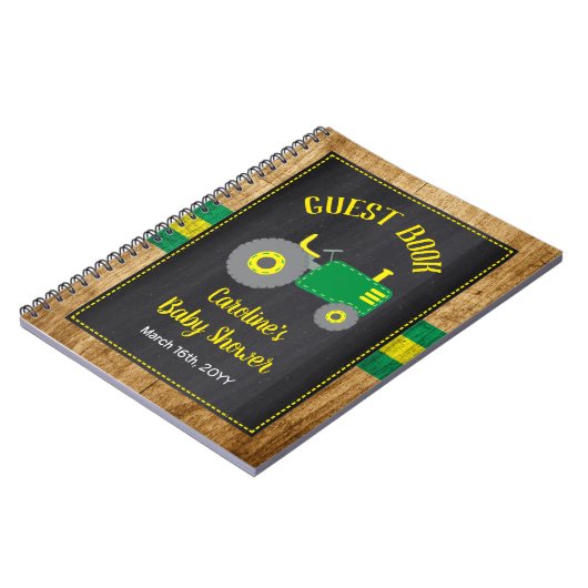 グリーント素朴ラクターベビーシャワーゲストブック ノートブック (左側)