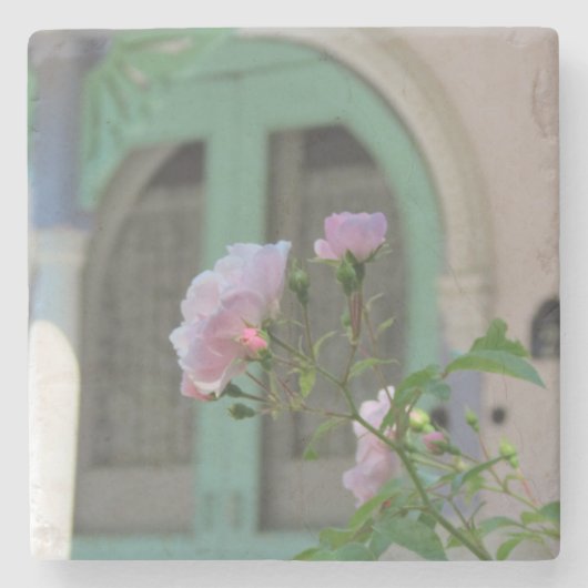 グリーンドアとバラ – マーサズヴィネヤード ストーンコースター (正面)