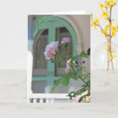 グリーンドアとバラ- Martha's Vineyard Card カード (黄色い花)