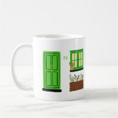 グリーンドア付きハウスカスタム引用文 コーヒーマグカップ (左)