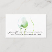 グリーンドゥラウォーターカラー妊娠中ベビー 生まれたばかりの 名刺 (正面)