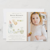 グリーンドッグエイジ誕生日フォトパーティー招待状 サンキューカード (正面)