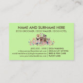 グリーンドッググルーミングブティックペットシッター子犬 名刺 (裏面)