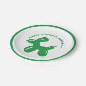 グリーンドッグバルーン動物パーソナライズされたパーティー ペーパープレート (アングル)