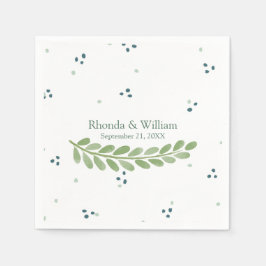 グリーンドットとファーン結婚ズ スタンダードカクテルナプキン