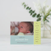 グリーンドットベビーの発表 案内ポストカード (スタンド正面)