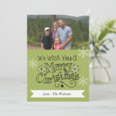 グリーンドットメリークリスマスフォトホリデーカード シーズンカード (スタンド正面)