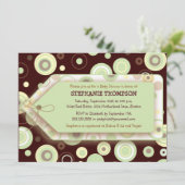 グリーンドットラベルニュートラルベビーシャワー招待状 招待状 (スタンド正面)