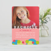 グリーンドット泡kidフォトガールズ誕生日パーティー 招待状 (スタンド正面)