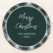 グリーンドハ素朴ンド – クラン書グゴードンタータンチェック ラウンドペーパーコースター (正面)