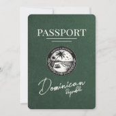グリーンドミニカ共和国パスポート セーブザデート (正面)