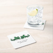 グリーンドラゴエレガントンズ結婚の紙コースター スクエアペーパーコースター (インサイチュ)