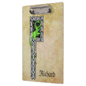 グリーンドラゴンとケルト縁どパーソナライズされた クリップボード (左)