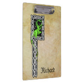 グリーンドラゴンとケルト縁どパーソナライズされた クリップボード (右)