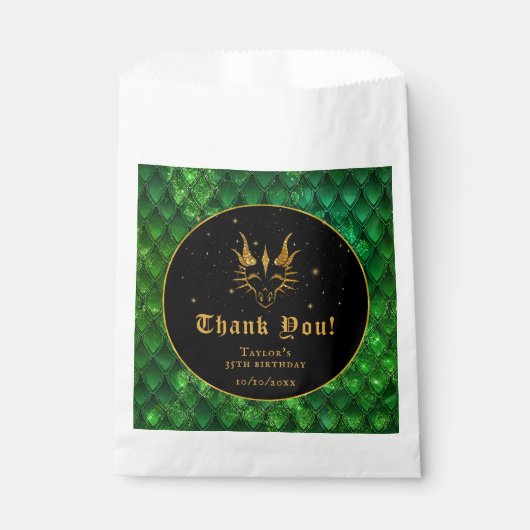 グリーンドラゴンはかりで測金ゴールド誕生日ありがとう フェイバーバッグ (正面)