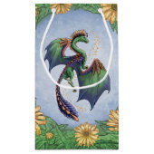 グリーンドラゴンオブサマー自然ファンタジーアート スモールペーパーバッグ (裏面)