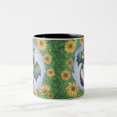 グリーンドラゴンオブサマー自然ファンタジーアート ツートーンマグカップ (中央)