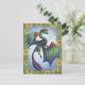 グリーンドラゴンオブサマー自然ファンタジーアート ポストカード (スタンド正面)