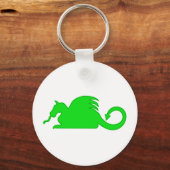 グリーンドラゴンシルエット キーホルダー (正面)