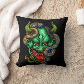 グリーンドラゴンタトゥー クッション (ブランケット)