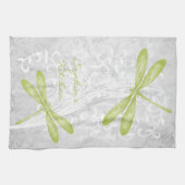 グリーンドラゴンフライパーソナライズされたキッチンタオル キッチンタオル (横)