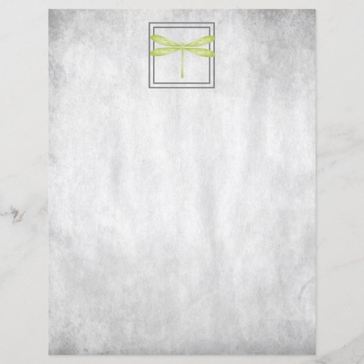 グリーンドラゴンフライパーソナライズされた紙シート (裏面)