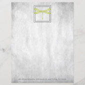 グリーンドラゴンフライパーソナライズされた紙シート (正面)