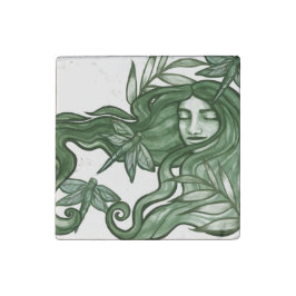 グリーンドラゴンフライ女神アートドラゴンフライ ストーンマグネット