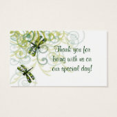 グリーンドラゴンフライ結婚式の引き出物ラベル (裏面)