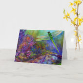 グリーンドラゴンフライ花園アート カード (黄色い花)