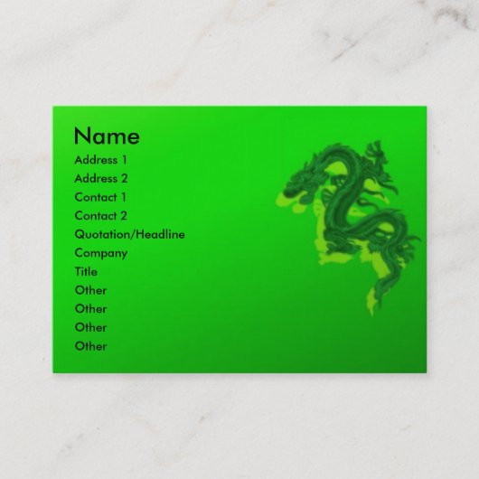 グリーンドラゴンプロファイルカード 名刺 (正面)