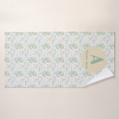 グリーンドラゴンベビー水の色パーソナライズされた名 バスタオル (バスタオル)