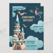 グリーンドラゴン城の誕生日 招待状 (正面/裏面)