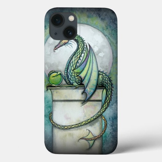 グリーンドラゴン妖精ファンタジーアート作品 妖精 Case-Mate iPhoneケース (裏面)