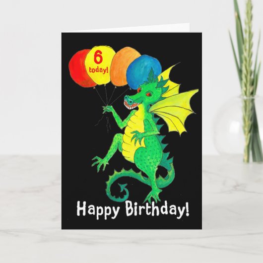 グリーンドラゴン第6誕生日カード カード (正面)