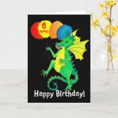 グリーンドラゴン第6誕生日カード カード (黄色い花)