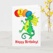 グリーンドラゴン5th誕生日カード カード (黄色い花)