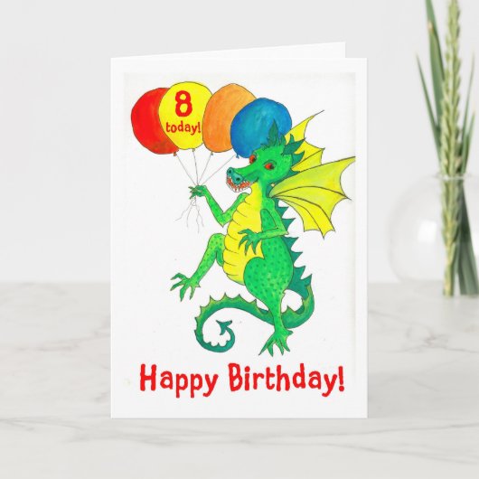 グリーンドラゴン8th誕生日カード カード (正面)