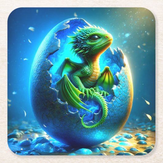 グリーンドラゴン スクエアペーパーコースター (正面)
