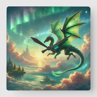 グリーンドラゴン スクエア壁時計