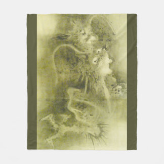 グリーンドラゴン フリースブランケット